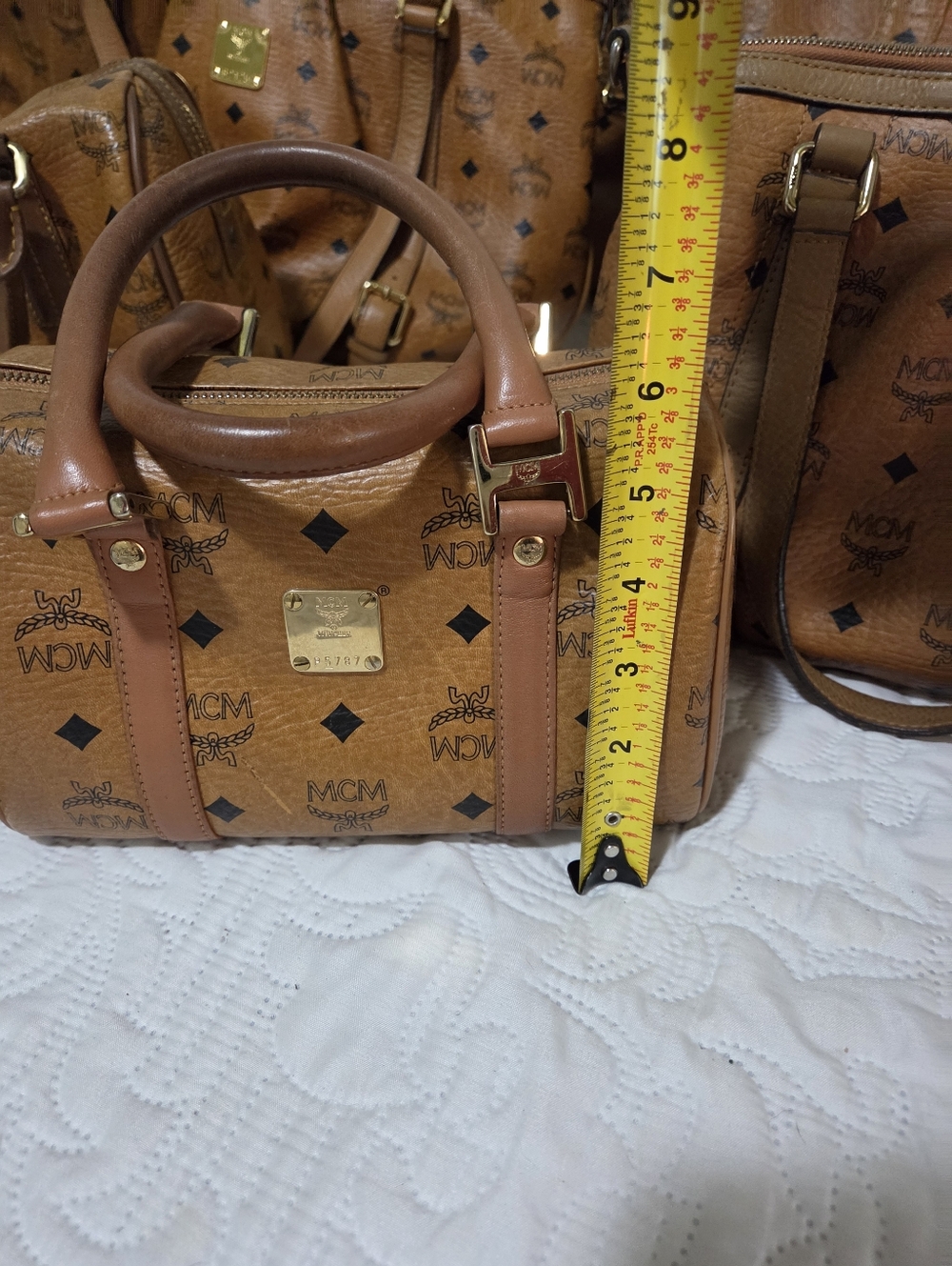 MCM Visetos Cognac Mini Boston Satchel - Picture 15 of 15